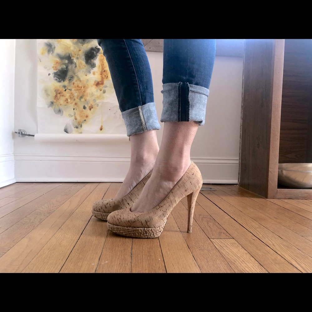 Stuart Weitzman, cork pumps, size 7